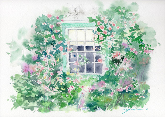 9月13日＆９月後半風景画　水彩色鉛筆教室「ROSE WINDOW」