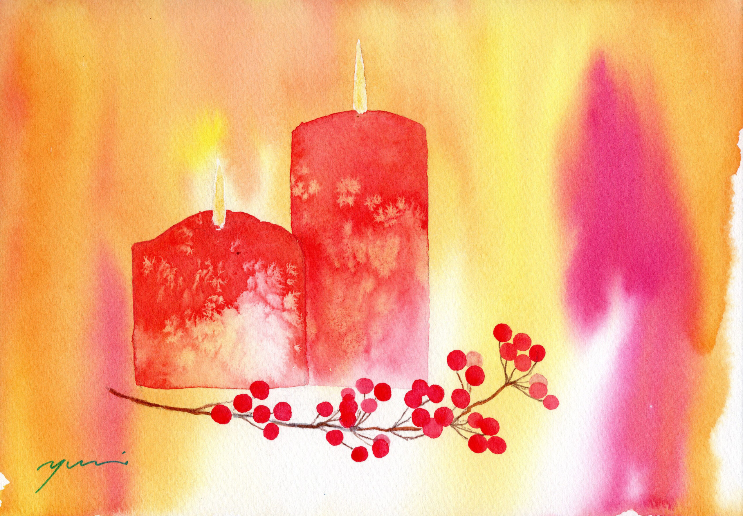 11月水彩色鉛筆教室「キャンドル」 | すい・さい・いろ suisaiiro