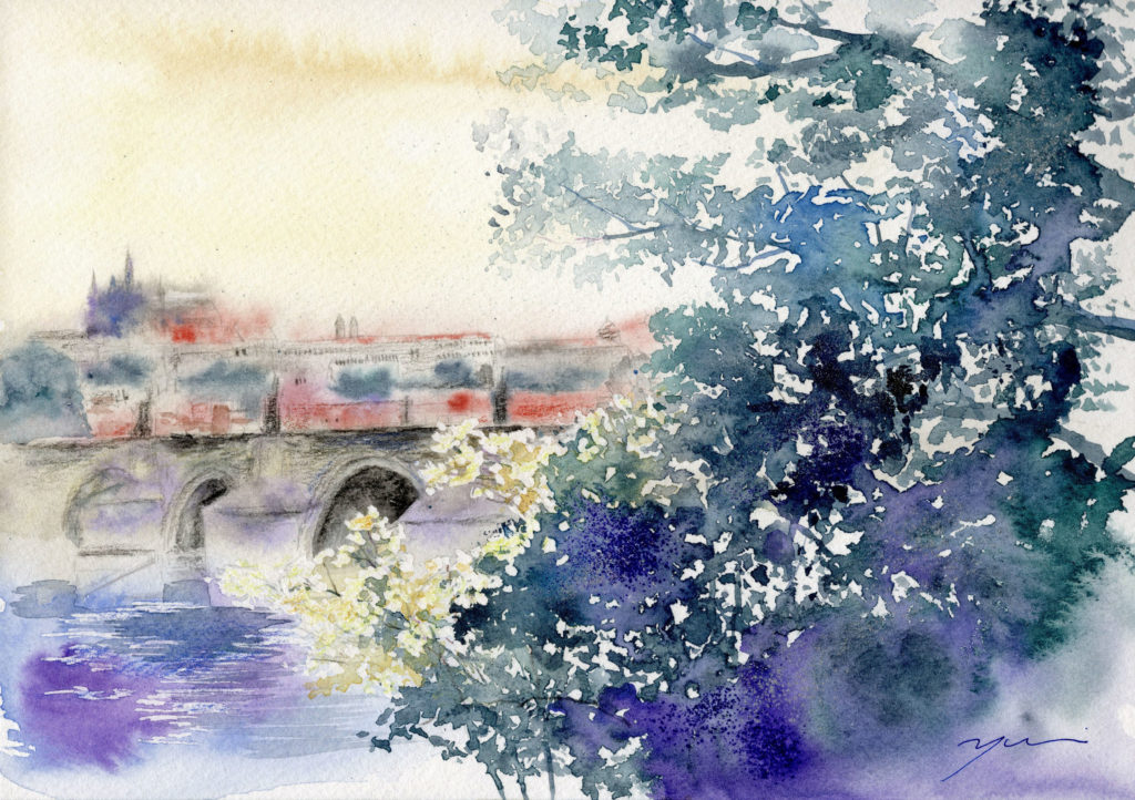 10月水彩色えんぴつ風景画コース「プラハ カレル橋」 | すい・さい ...
