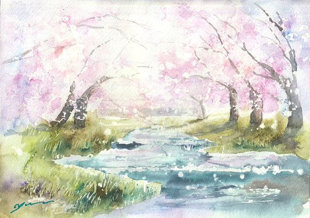 4月水彩色鉛筆教室 風景画コース「きらめき」