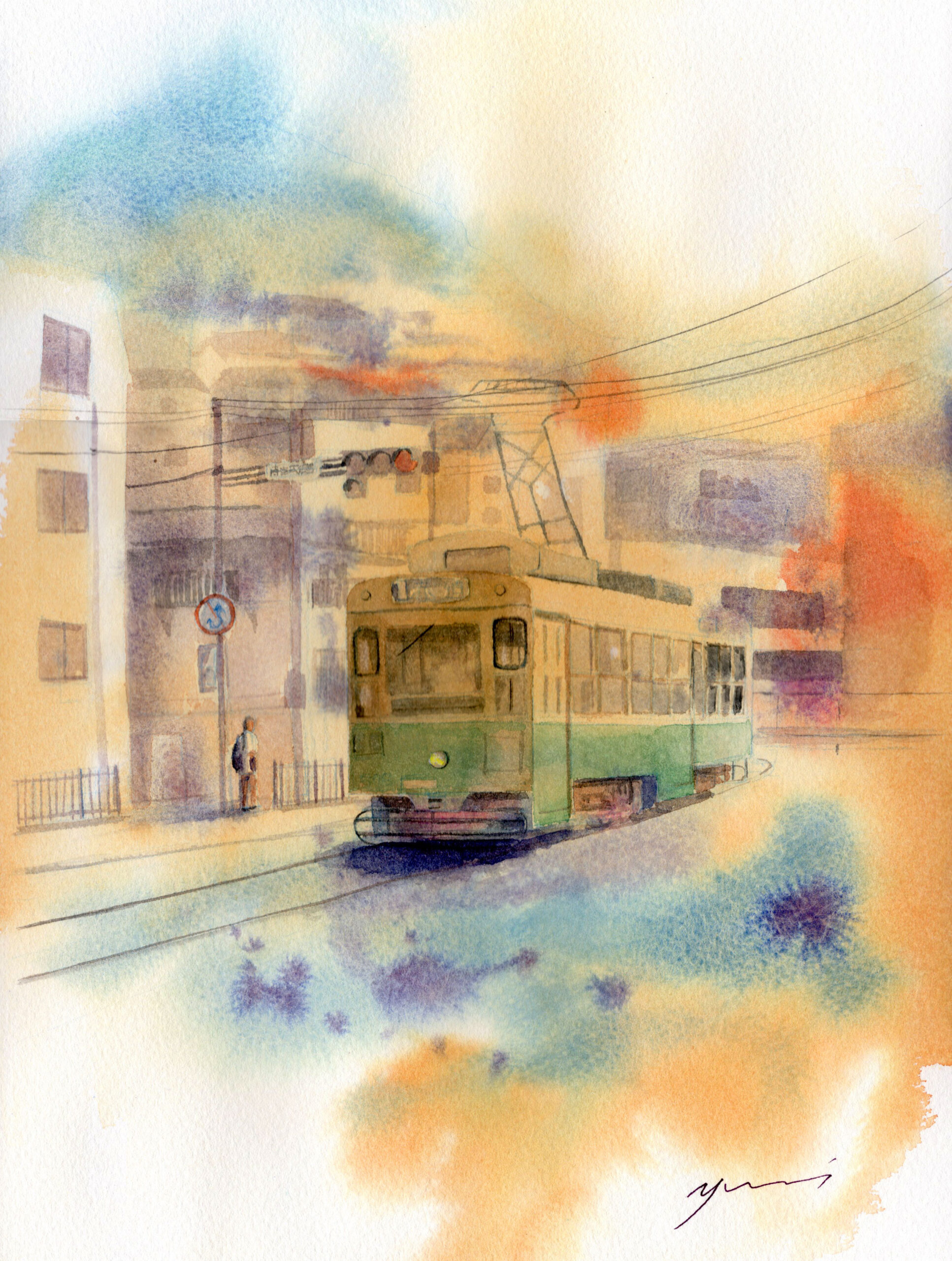 水彩画　ジクレー版画「西鉄電車とコスモス」（久留米市） Amazon.co.jp: 第8212号「リゾートやまどり号」吾妻線 万座鹿