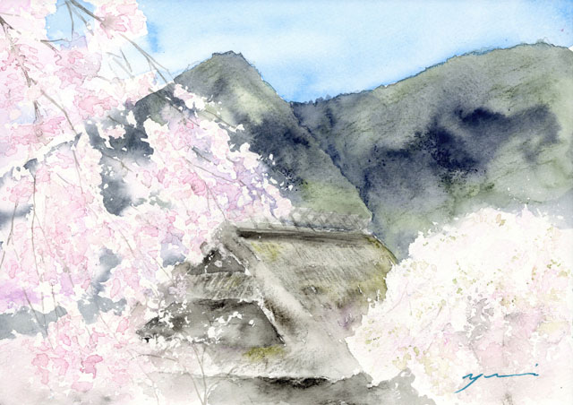 3月水彩色鉛筆教室 風景画コース「里の春」