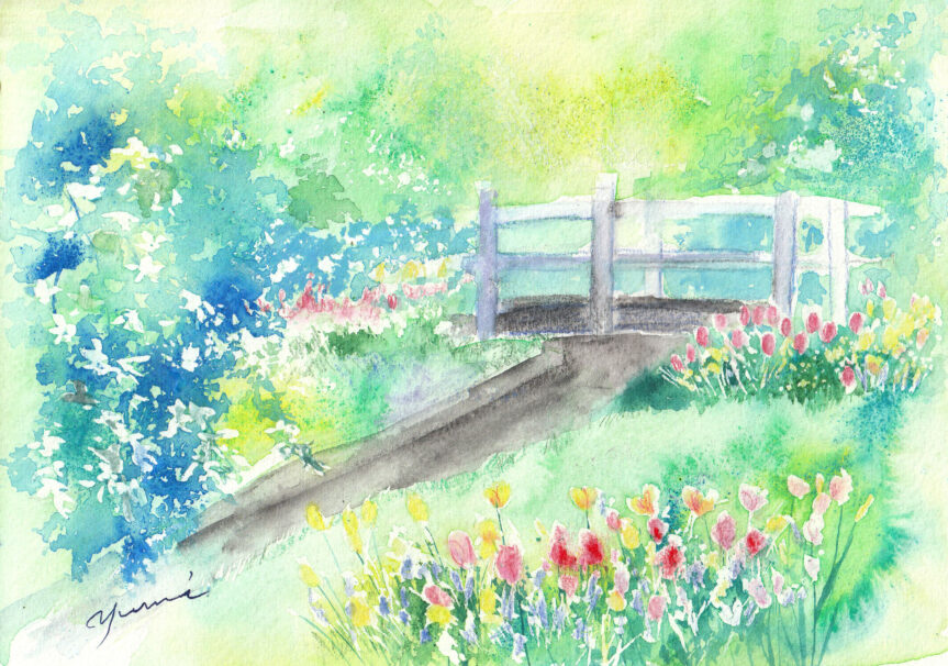 4月水彩色鉛筆教室 風景画コース「春の小径」