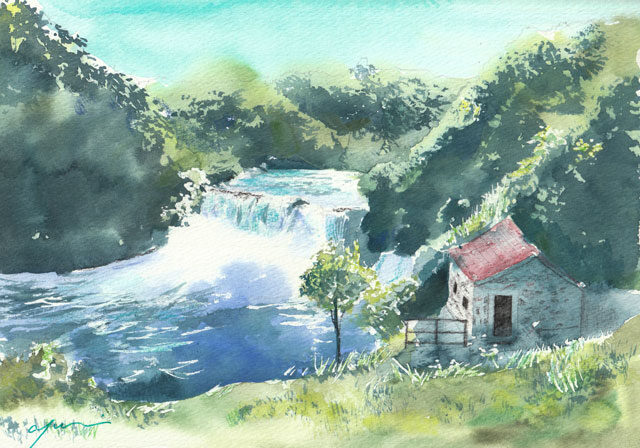 7月水彩色鉛筆 風景画コース「クルカ国立公園」